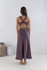 Island Reverie Satin Maxikleid Lila