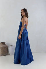 Unvergesslicher Stil Trägerloses Maxikleid Navy