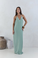 Coastal Euphoria Neckholder Maxikleid Grün