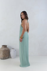 Coastal Euphoria Neckholder Maxikleid Grün