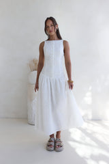 Jasmine Jewel Besticktes Maxikleid Weiß