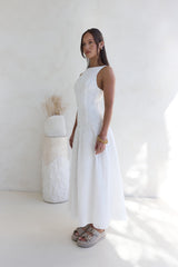 Jasmine Jewel Besticktes Maxikleid Weiß