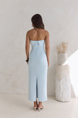 Trägerloses Maxikleid „Sunny Daze“ in Blau