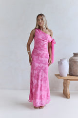 In My Heart Off-Shoulder Maxikleid Rosa