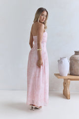 Cloud Kissed Paths Trägerloses Maxikleid Pink