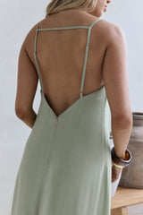 Wärme der Liebe Maxikleid Salbei