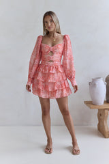 Amber Trails Langarm-Minikleid Rosa