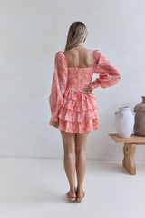 Amber Trails Langarm-Minikleid Rosa