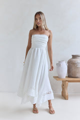 Lucia trägerloses Midikleid Weiß