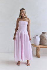 Sunshine Serenity Trägerloses Midikleid Rosa
