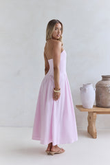 Sunshine Serenity Trägerloses Midikleid Rosa