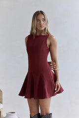 Wistful Bloom Minikleid Burgunderrot