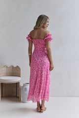 Maxikleid „Kissed By The Sun“ mit Carmen-Ausschnitt, Pink