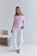 Dreamwave Off-Shoulder Stricktop Rosa