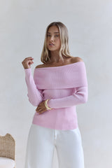 Dreamwave Off-Shoulder Stricktop Rosa
