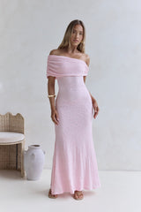 Sea And Selfies schulterfreies Maxikleid Pink