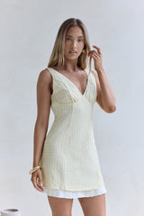 Picknick-Perfekt-Minikleid Gelb