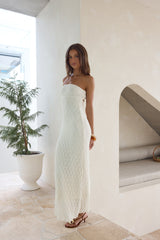 Goddess Blessings trägerloses Maxikleid Creme