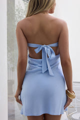Leinen-Minikleid "Soften Up" Blau