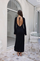Love On Holidays Langarm Maxikleid Schwarz