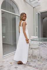 Verträumtes Herz Maxi-Kleid Weiß