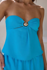 Lost My Way trägerloses Top Blau