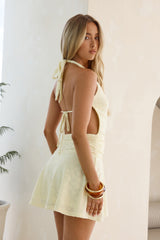 Flow With Me Neckholder-Minikleid Gelb