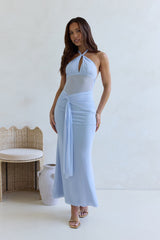 Taste Of Luxe Neckholder Mesh Maxikleid Blau