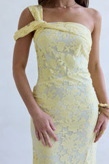 Illusion Of The Sun One-Shoulder Maxikleid Gelb