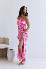 In The Mood One Shoulder Maxi-Kleid Rosa