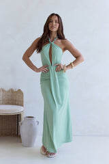 Grünes Maxikleid „From The Heart Halter“