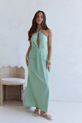 Grünes Maxi-Trägerkleid „From The Heart“