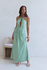 Grünes Maxikleid „From The Heart Halter“