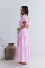 Schmetterlingsflügel-Maxikleid Rosa