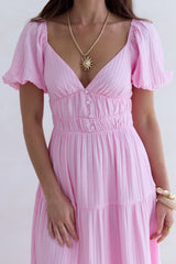 Schmetterlingsflügel-Maxikleid Rosa