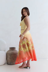 Sunrise Stars Mesh Maxirock Gelb
