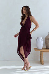 Starry Dreams Neckholder-Minikleid aus Mesh Burgunderrot