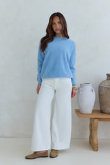 Winterflucht Strickpullover Blau