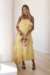 Trägerloses Maxikleid „Drop Of Sun“ in Gelb