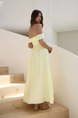 Hidden Treasures schulterfreies Maxikleid Gelb