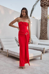Cool Love Trägerloses Maxikleid Rot