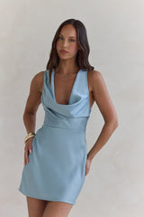 Flex Season Satin-Minikleid Blau