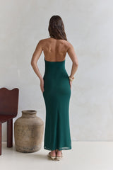 Maxikleid mit Stufen in Petrol
