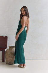 Maxikleid mit Stufen in Petrol