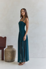 Feel The Light Neckholder Mesh Maxikleid Petrol