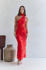 Maxikleid "Catching Blooms" Rot