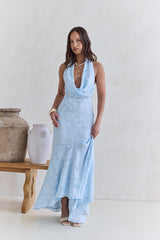 Maxikleid "More And More Halter" Blau