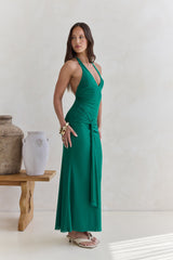 Mesh-Neckholder-Maxikleid „Dive In“ Grün