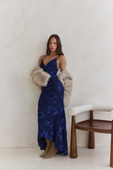 Love For You Mesh-Maxikleid Marineblau