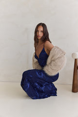 Love For You Mesh-Maxikleid Marineblau